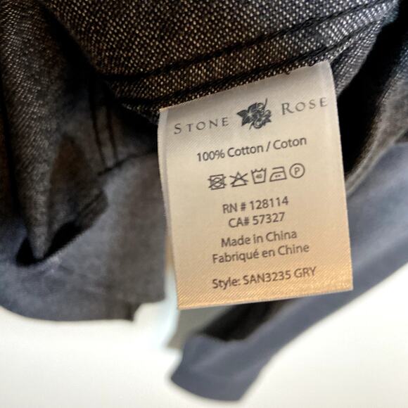 Stone Rose Red Rivet Button Down Shirt 100% Cotton Collared Gray 5 XLarge - Picture 3 of 4